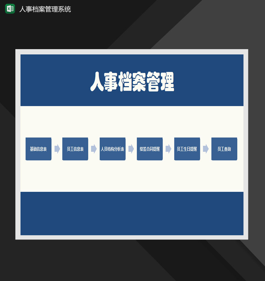 人事档案员工信息台账及人员结构分析Excel模板-1