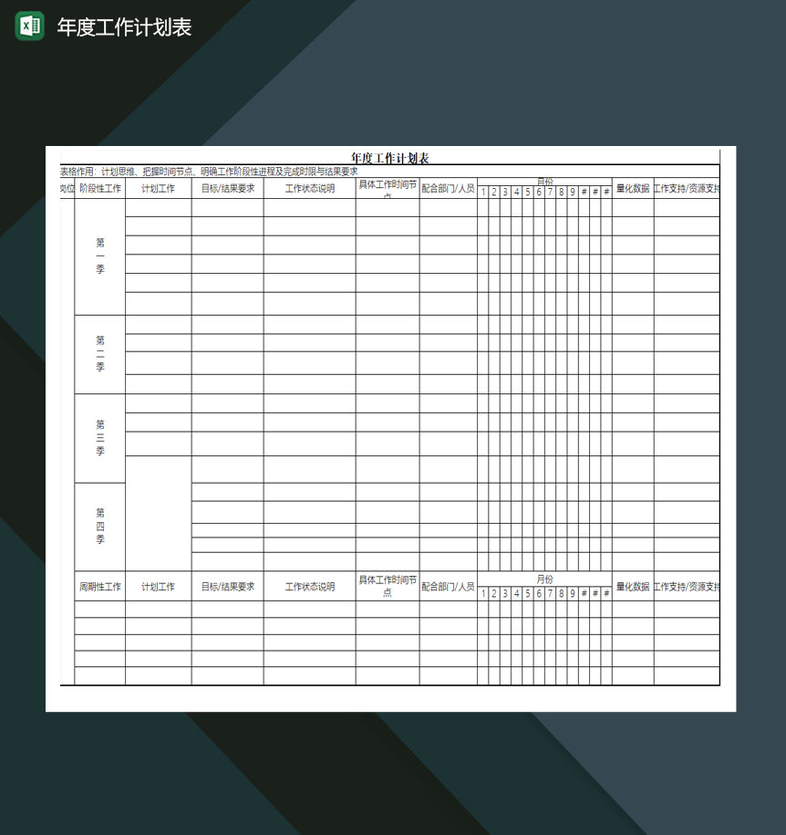 年度重点工作计划规划表excel模板-1