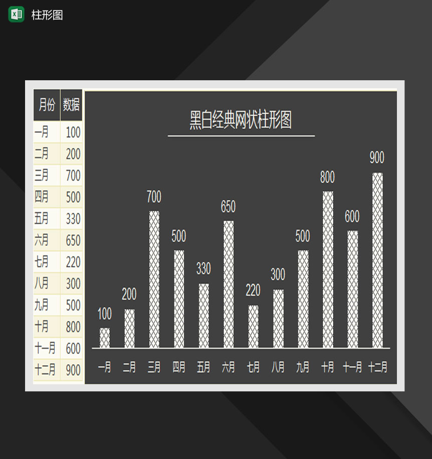 数据分析柱形图Excel模板-1