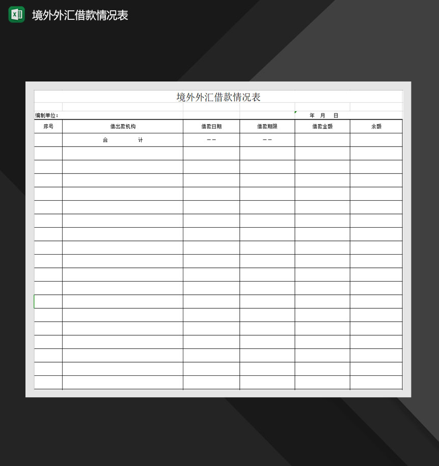 境外外汇借款情况表Excel模板-1