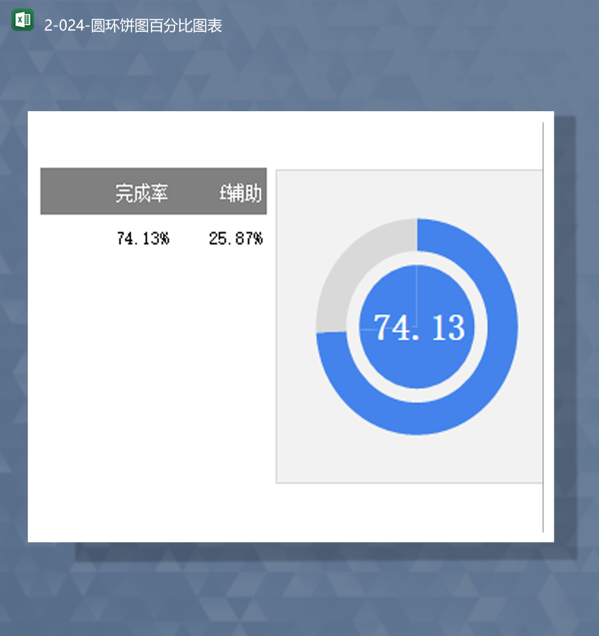 数据统计分析图表圆环饼图百分比图表Excel模板-1