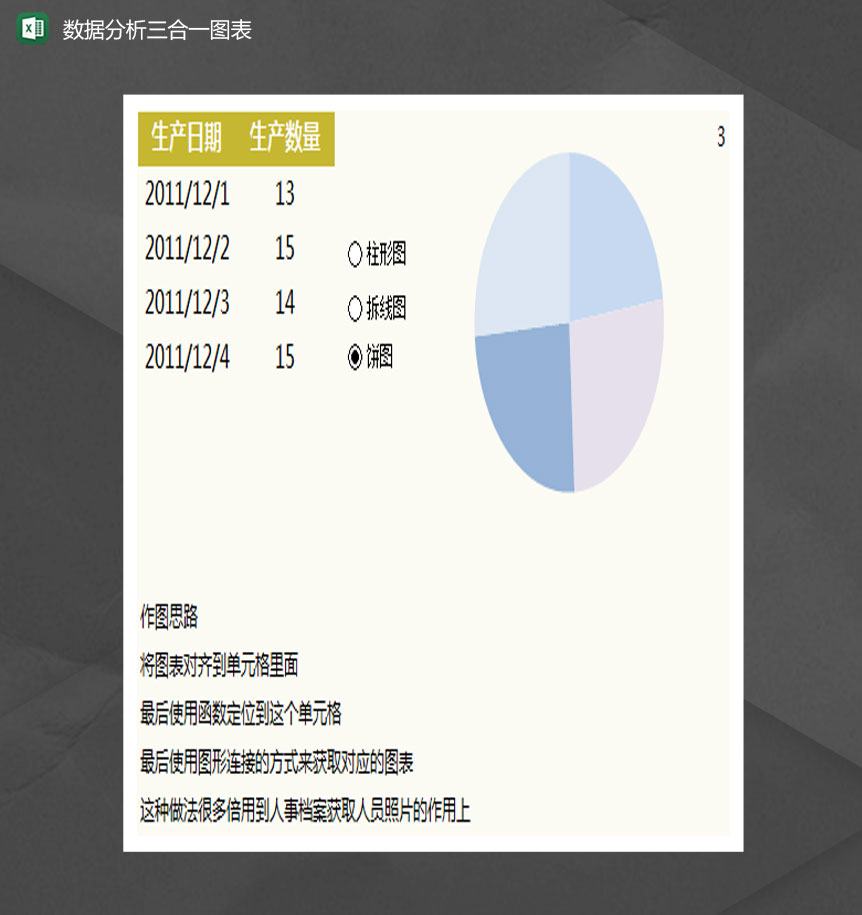 数据分析三合一图表Excel模板-1