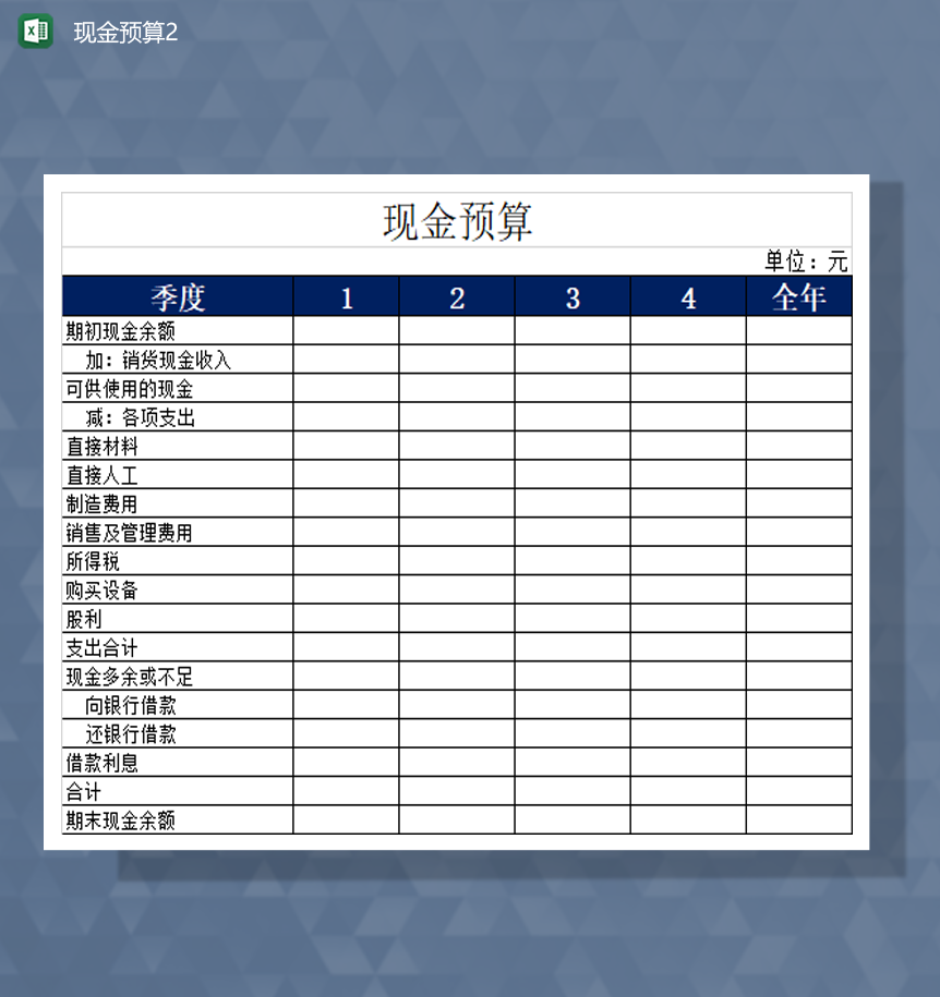 公司管理费用年度财务报表财务预算Excel模板-1