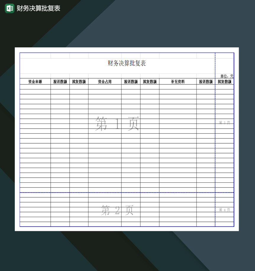 公司财务业务财务决算批复表Excel模板-1