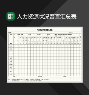 人力资源状况普查汇总表Excel模板