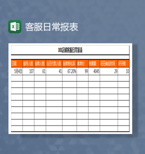 客服日常报表Excel模板
