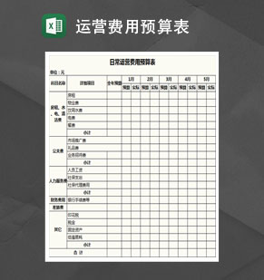 公司运营费用预算表Excel模板