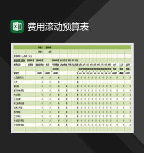 公司部门费用滚动预算表Excel模板