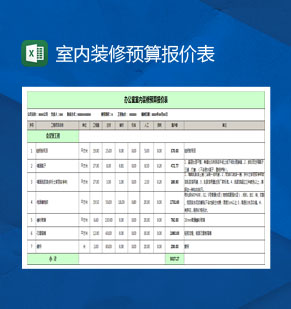 办公室装修预算表Excel模板