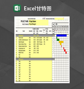 项目进展情况甘特图分析Excel模板