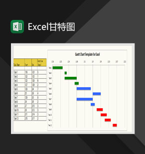 任务进展通用甘特图Excel模板