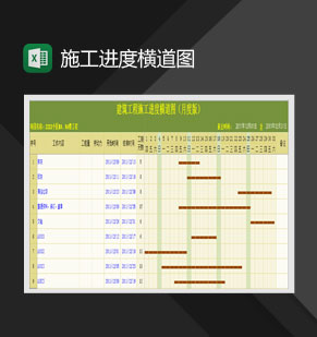 建筑工程月进度横道图Excel模板