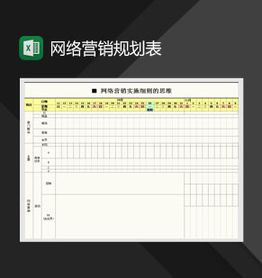 网络营销实施细则计划表Excel模板