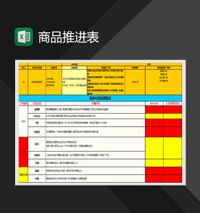 商品团推进表Excel模板