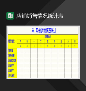 网店月度销售情况统计表Excel模板