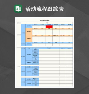 淘宝店铺活动流程跟踪表Excel模板