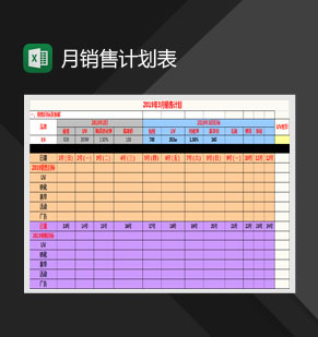 旗舰店月运营计划表Excel模板