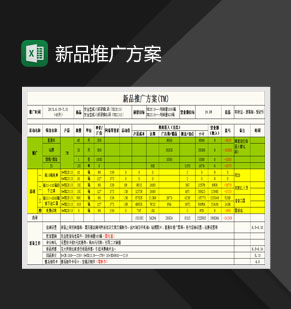 新品推广方案计划表Excel模板