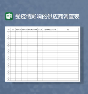 疫情期间供应商基本信息调查Excel模板