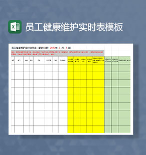 疫情期间员工健康维护动态实时表Excel模板