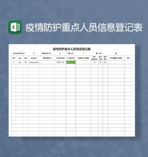 疫情防控期间重点人员信息登记Excel模板