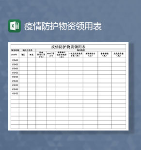 企业员工医护人员疫情防护物资领用Excel表