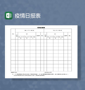 企业疫情防控日报表Excel模板