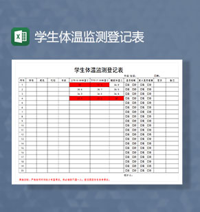 疫情期间学校学生日常体温监测Excel表