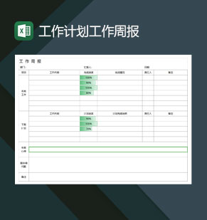 工作计划工作周报excel模板