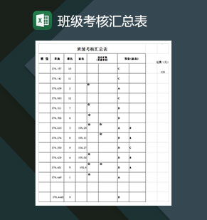 学校班级学生成绩考核汇总表Excel模板