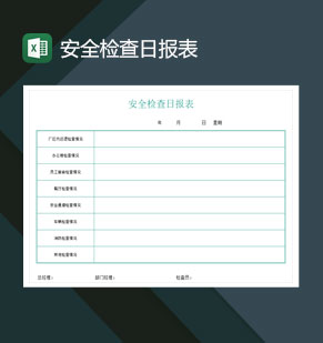 公司企业安全检查日报表excel模板