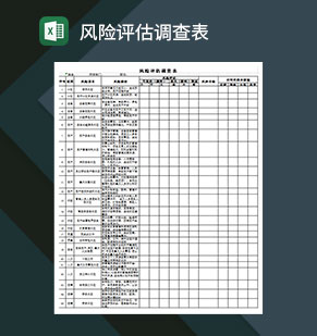 工作生产企业风险评估调查表excel模板