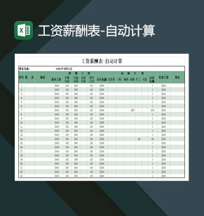 工资薪酬表自动计算Excel模板