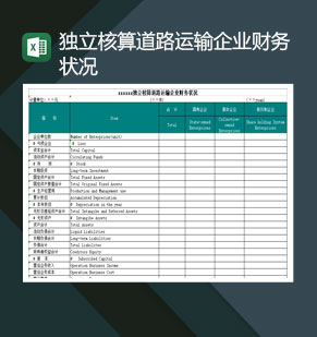 独立核算道路运输企业财务状况Excel模板