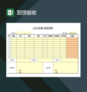 到货验收仓库验收表Excel模板