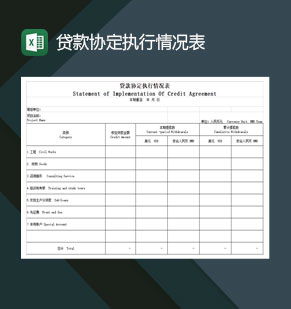 贷款协定执行情况表Excel模板