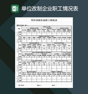 单位改制企业职工情况表Excel模板