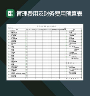 管理费用及财务费用预算表Excel模板