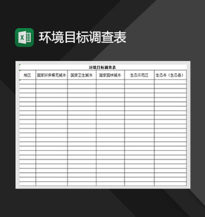 环境目标调查表Excel模板