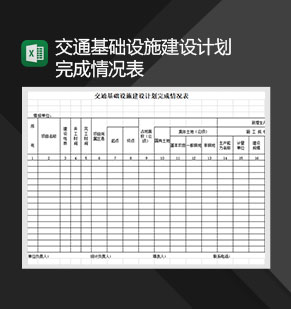 交通基础设施建设计划完成情况表Excel模板