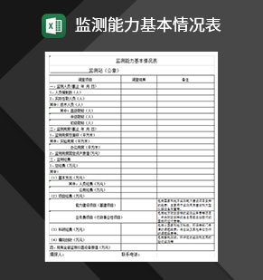 监测能力基本情况表Excel模板