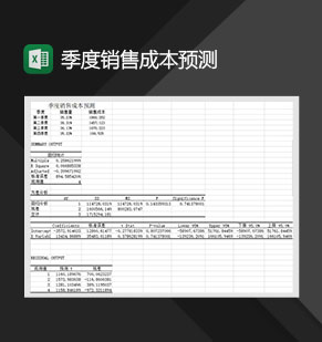 季度销售成本预测Excel模板