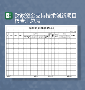 财政资金支持技术创新项目检查汇总表Excel模板