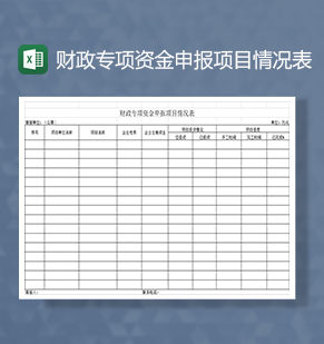 财政专项资金申报项目情况表Excel模板