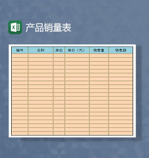 产品销售量销售额统计表Excel模板