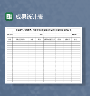 成果统计表实验教学实验研究成果Excel模板