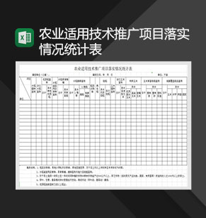 农业适用技术推广项目落实情况统计表Excel模板