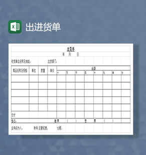 出货单进货单常用模板Excel模板