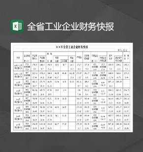 全省工业企业财务快报Excel模板