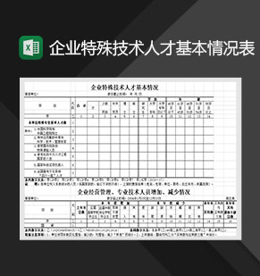 企业特殊技术人才基本情况表Excel模板